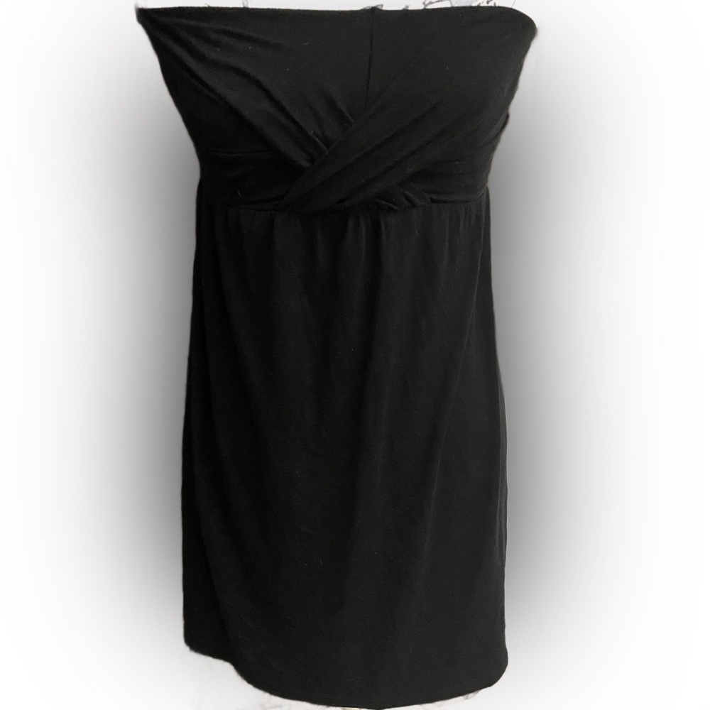 Merona Black Babydoll Strapless Top – Size Small – Twist Bust Accent